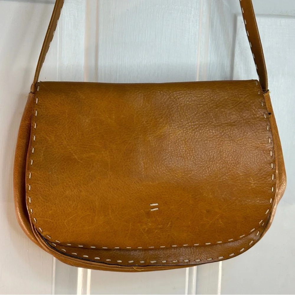 ADRIENNE VITTADINI Brown  Leather Saddle Shoulder Bag‎ Vintage